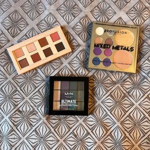 Bundle of 3 NWOT Eyeshadow & Face Palettes